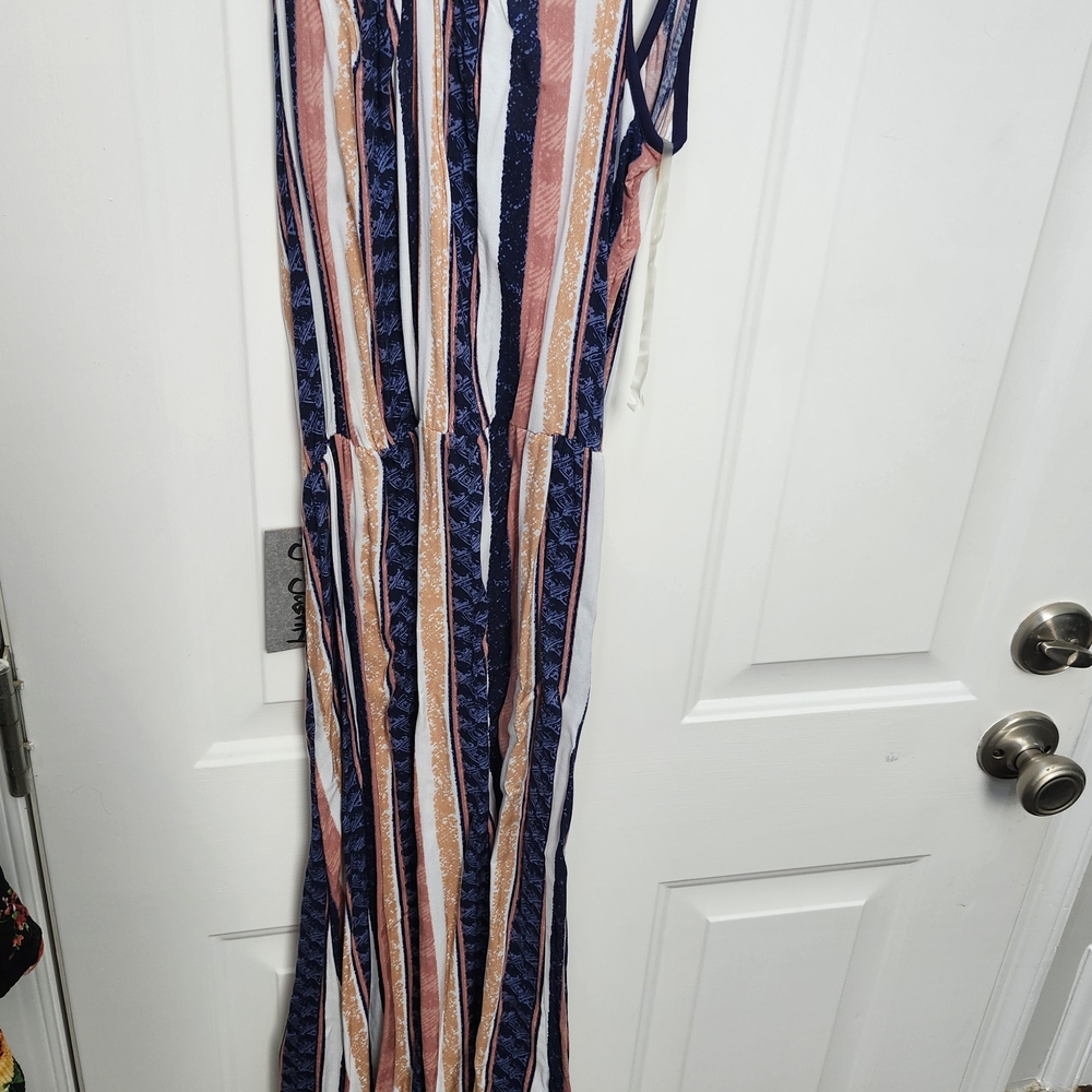 Striped Sleeveless Maxi Dress